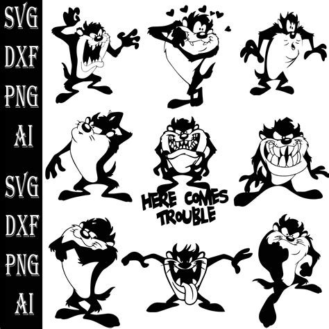 Tazmanian Devil Svg Taz Devil Png Cartoon Png Cartoon Cut File