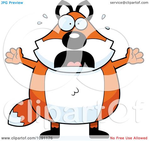 Clipart Chubby Fox Panicking Royalty Free Vector Illustration By Cory