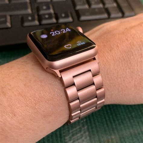 Sale Silver And Rose Gold Apple Watch Band In Stock