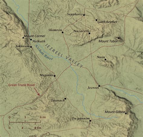 Jezreel Valley And Megiddo Bible Mapper Atlas