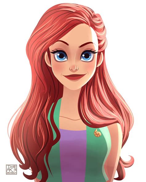 Modern Ariel Portrait Disney Princess Modern Disney Princess Art