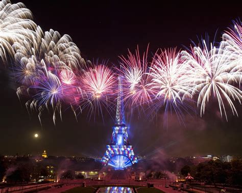 Eiffel Tower fireworks 2K wallpaper download