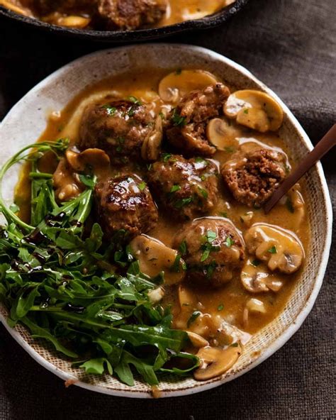 Salisbury Steak Meatballs With Mushroom Gravy Recipe Cart