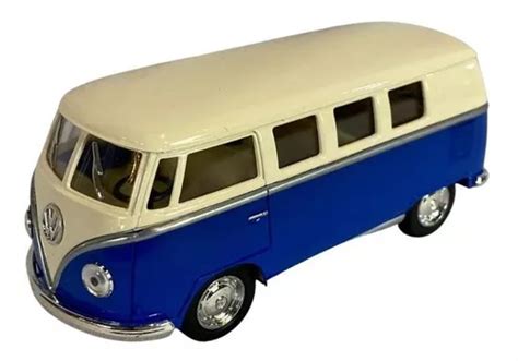 Carrinho Miniatura De Ferro Kombi Azul Classica Antiga Hot