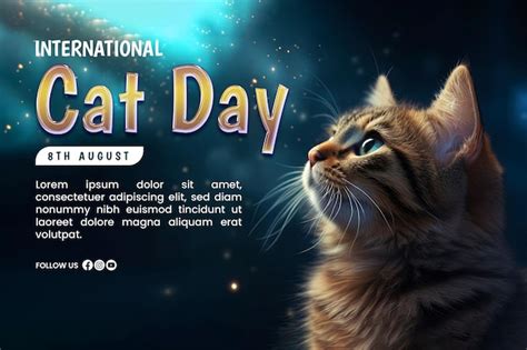 Premium Psd Happy International Cat Day Poster