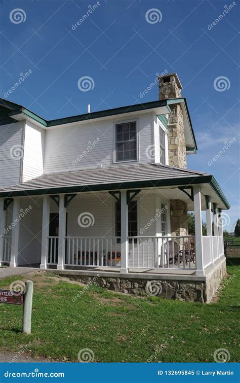 19th Century Home with Stone Foundation. Stock Image - Image of horse, mythology: 132695845