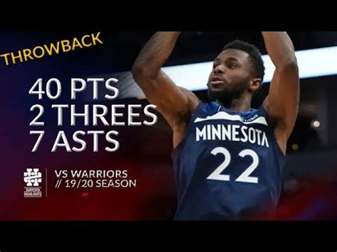 Andrew Wiggins Pts Threes Asts Vs Warriors Season Youtube