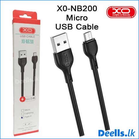 XO NB200 Micro USB Charger Data Cable Deells Lk Sri Lanka