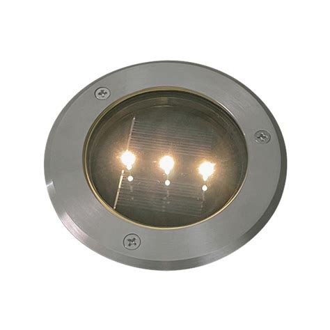 Spot Solaire Encastrable Puissant Inox Sol IP68 ZS SB01 BC Blanc Chaud