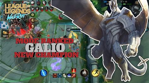 Mode Ranked Galio New Champion League Of Legends Wild Rift Youtube