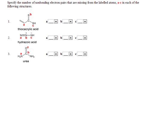 Solved Specify The Number Of Nonbonding Electron Pairs That Chegg