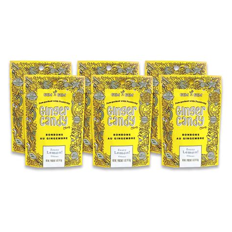 Gem Gem Ginger Candy Chewy Ginger Chews Lemon 50oz