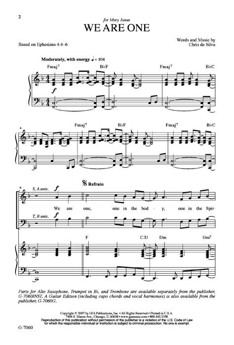 We Are One Satb By Chris De Silva