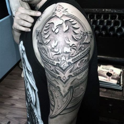 40 Glorious Armor Arm Tattoo Sleeves | Shoulder armor tattoo, Armor ...