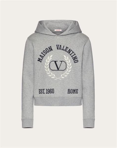 SUDADERA DE ALGODÓN CON BORDADO DE MAISON VALENTINO Hombre Valentino