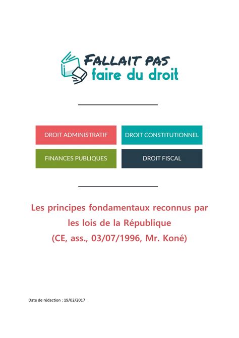 Pfrlr Droit Constit Fiche De Manuel Les Principes Fondamentaux