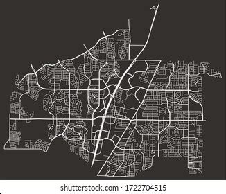 Street Map Allen Texas Us Blackandwhite Stock Vector (Royalty Free ...