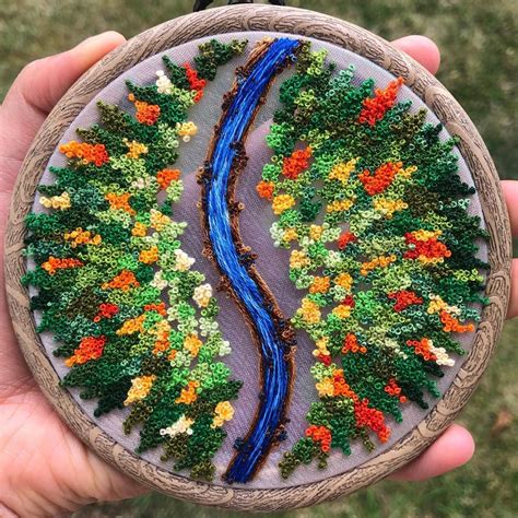 Artist Captures The Beauty Of Nature With Colorful Landscape Embroidery