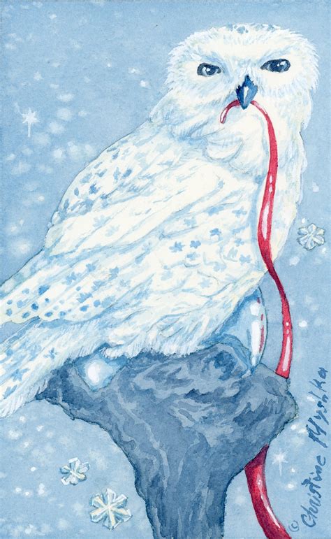 Winter Owl, Mini Print - Etsy