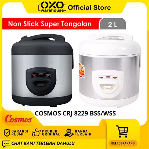 Jual Cosmos Rice Cooker Liter Crj Body Stainless Steel B W Anti