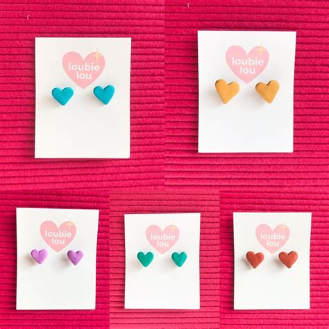 Loubie Lou Designs On Instagram New Heart Shaped Polymer Clay Studs