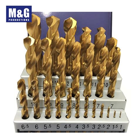 Pcs Set Hss Fully Ground Jobber Drills Tin Coating Deg Split