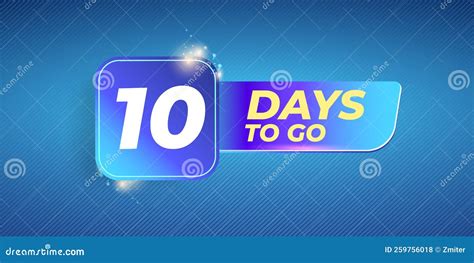 Ten Days To Go Countdown Blue Modern Horizontal Banner Design Template