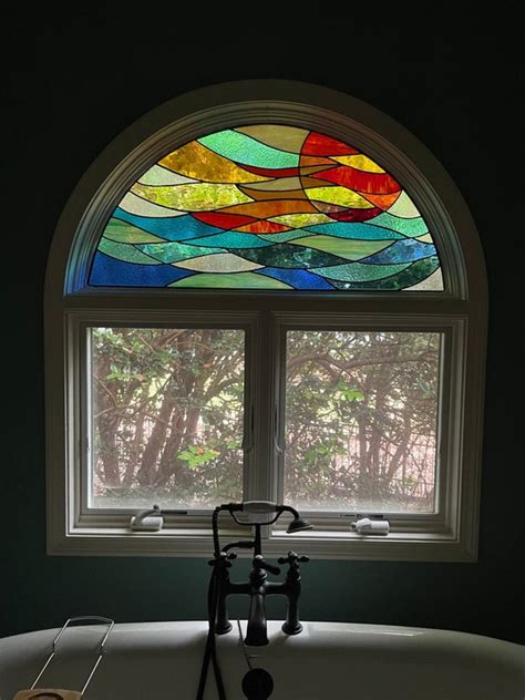 Stained Glass Arched Window W Sun Terraza Stained Glass