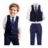 Terno Conjunto Social Masculino Infantil Pajem Camisa Colete R