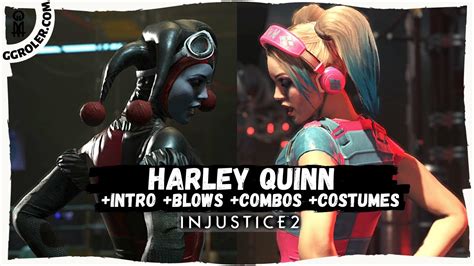 Injustice Harley Quinn All Costumes Intro Blows Combos Youtube