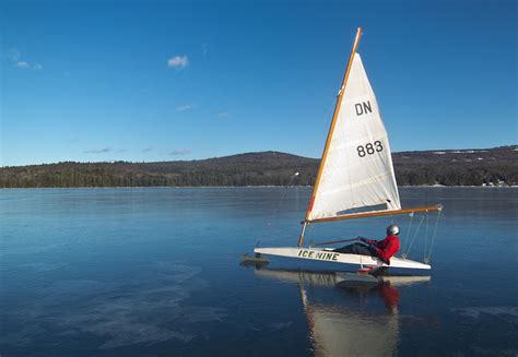 Iceboat Sailing On Lake Sunapee New Hampshire