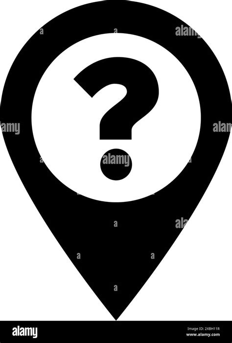 Black Question Mark In A Map Pin Icon Symbolizing Inquiry Or Search