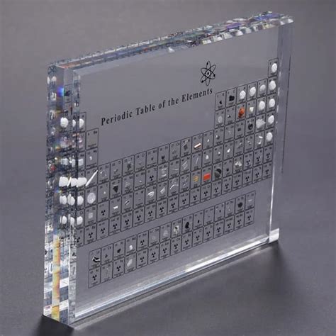 Acrylic Periodic Table Display With Real Elements Chemical Elements