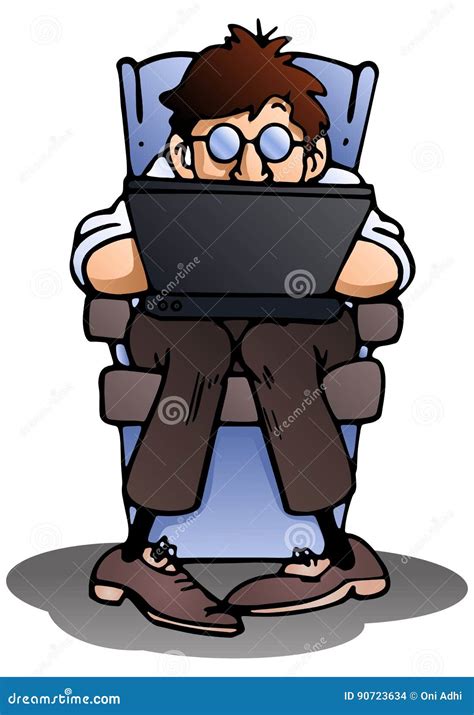 Businessman Using Laptop Stock Illustration Illustration Of Modern