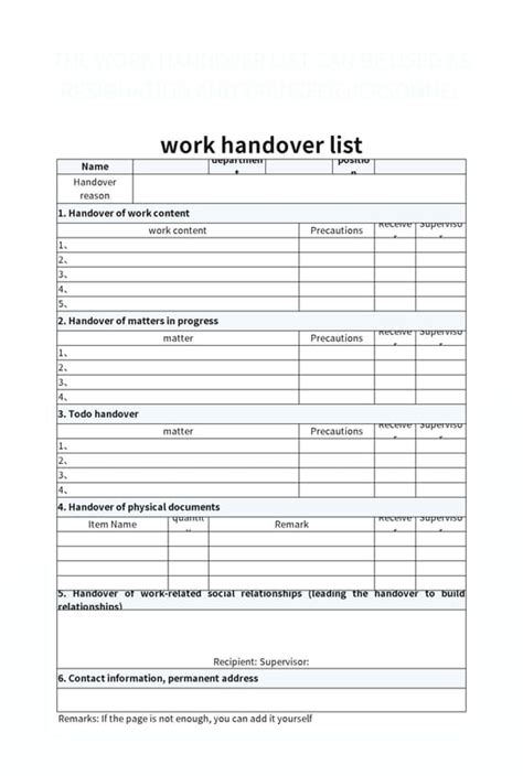 Free Project Handover Templates For Google Sheets And Microsoft Excel