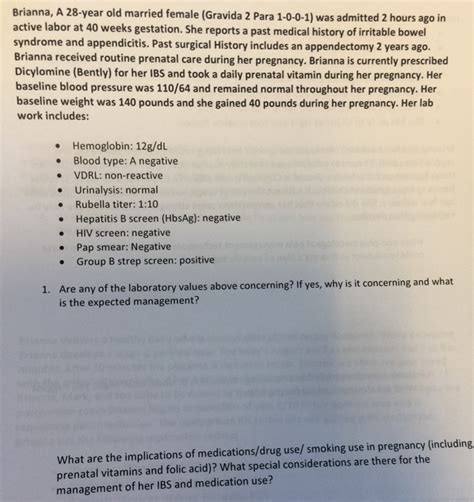 Solved Brianna A Year Old Married Female Gravida Para Chegg Hot Sex
