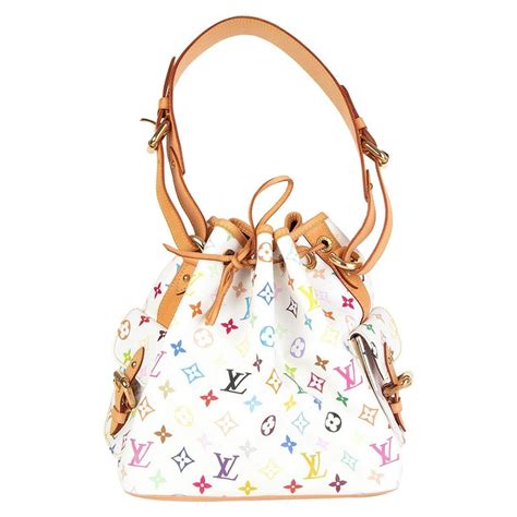 Louis Vuitton White Monogram Multicolore Petite Noe Bucket Bag At 1stdibs