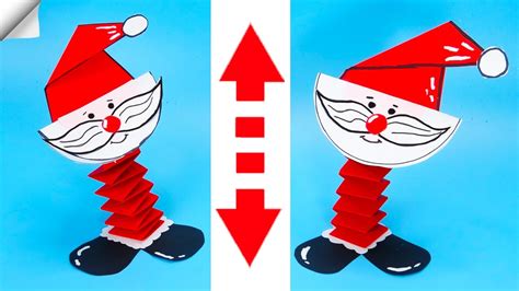 Diy Santa Claus Christmas Moving Paper Toys Santa Claus Paper Crafts Youtube