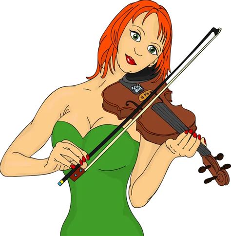 Chica Con Violín Vector Gráfico Vectorial © Caribia Imagen 106090790