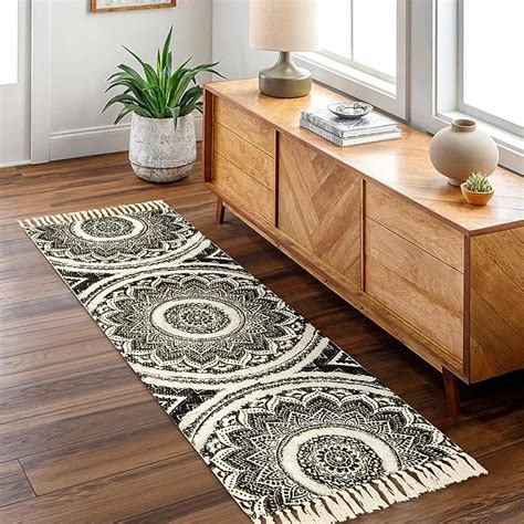 Amazon Seavish Boho Runner Rug X Black Mandala Hallway Runner