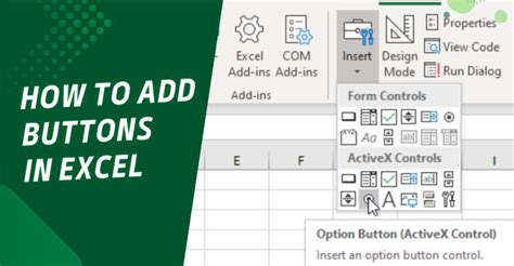 How To Add Buttons In Excel Functions Significance And Methods Earn And Excel