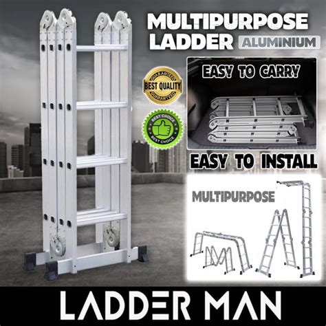 step   step  aluminium multipurpose ladder aluminium