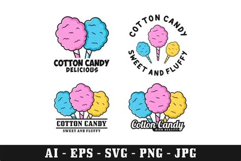 Cotton Candy Vector Design Logo Collection