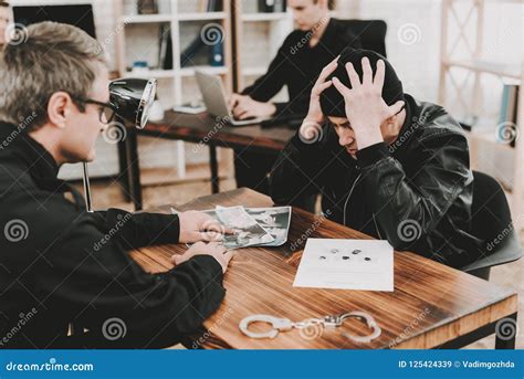 Detainee Questioning In Police Department Office Stock Image Image