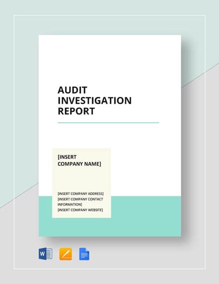 Investigation Report Templates Free Pdf Goggle Docs Apple Pages