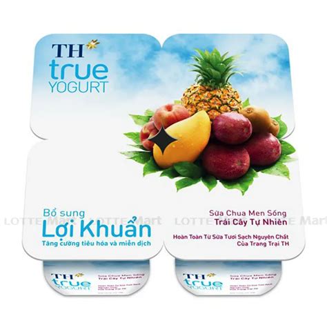 Sữa Chua TH True Yogurt Trái Cây Lốc 4 Hũ 100G