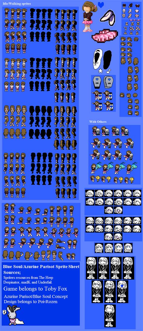 [Undertale] Blue Soul Sprite Sheet by poi-rozen on DeviantArt