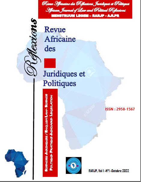 Revue Africaine Des R Flexions Juridiques Et Politiques