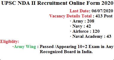 Upsc Nda Ii Recruitment Online Form Upsc Nda Ii Recruitment