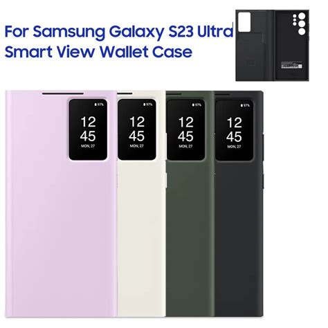 Smart View Wallet Flip Case For Samsung Galaxy S23 Ultra Sm S918b Smart